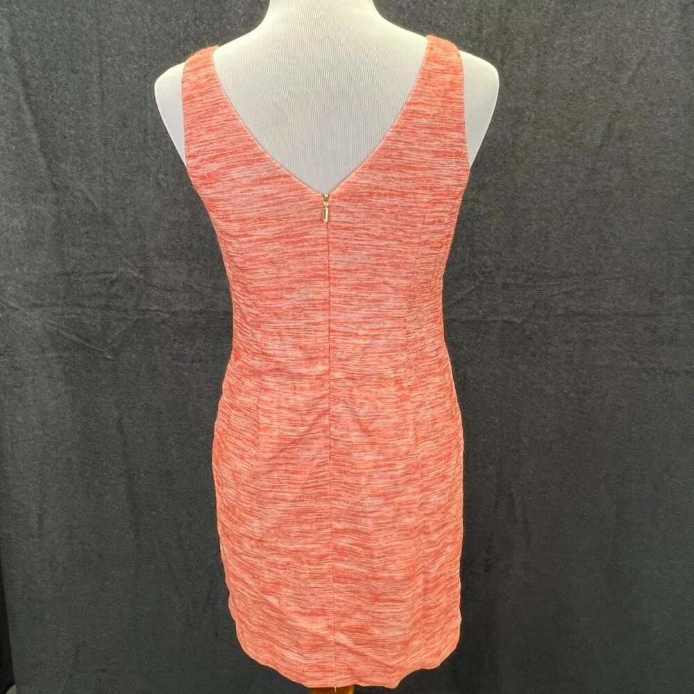 TRINA TURK Shift Dress Clementine Orange Linen Blend Embellished 4 - Picture 3 of 9